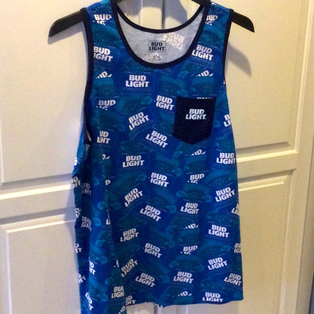 SUMMER SALE Bud Light men’s tank shirt size Large.Issued by Anheusier Busch
